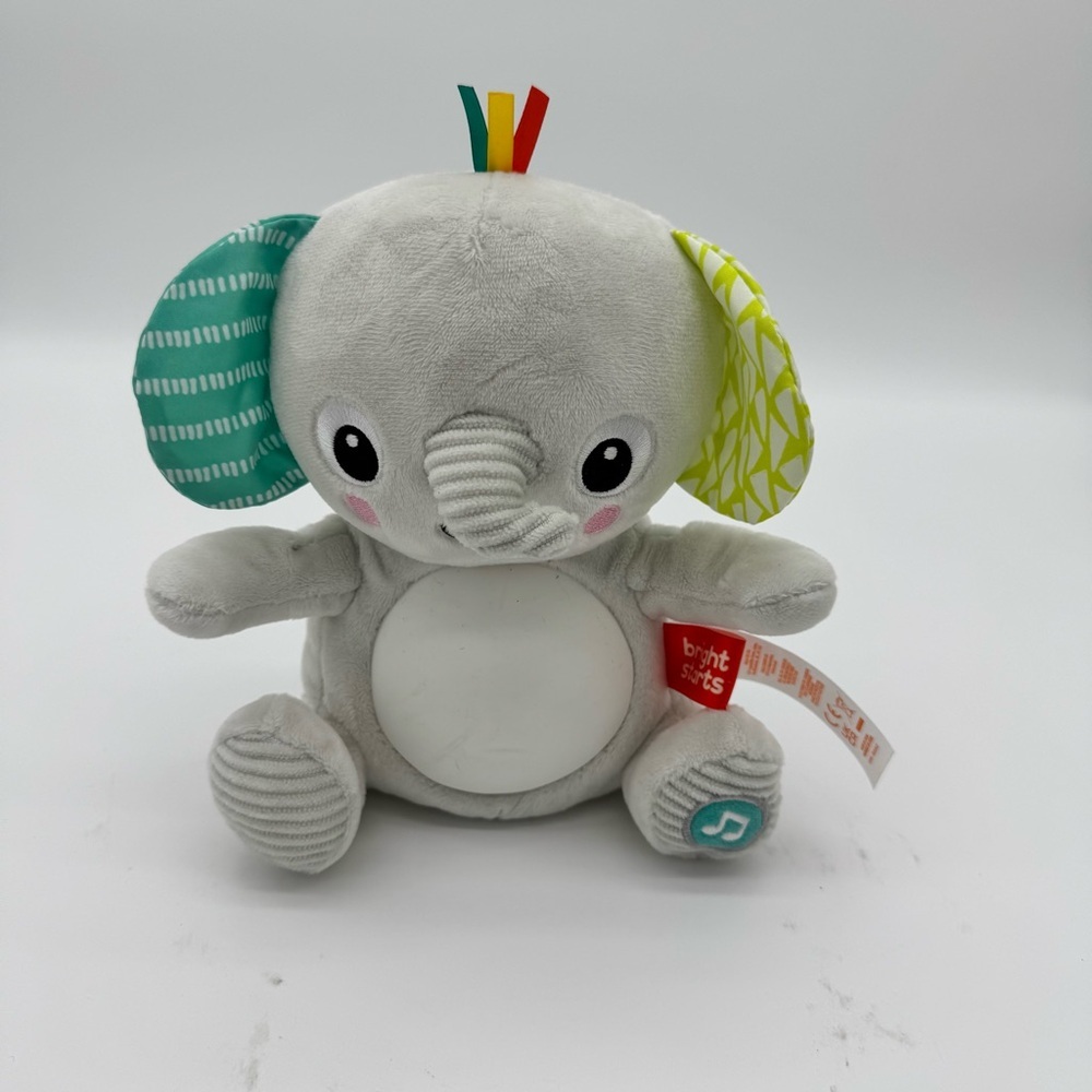 Bright Starts Hug A Bye Baby Elephant Musical Light Up Plush Stuffed Animal Soft
